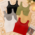 Wide Straps Stone Shimmer Tank Top