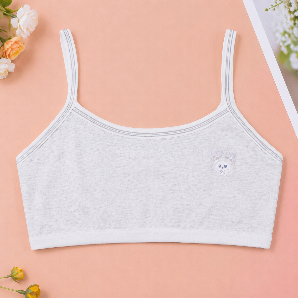 White Cotton Bralette soft bra