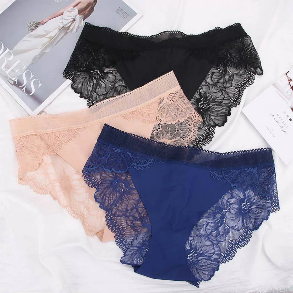 Lace Net Seamless Breathable See Through Panties