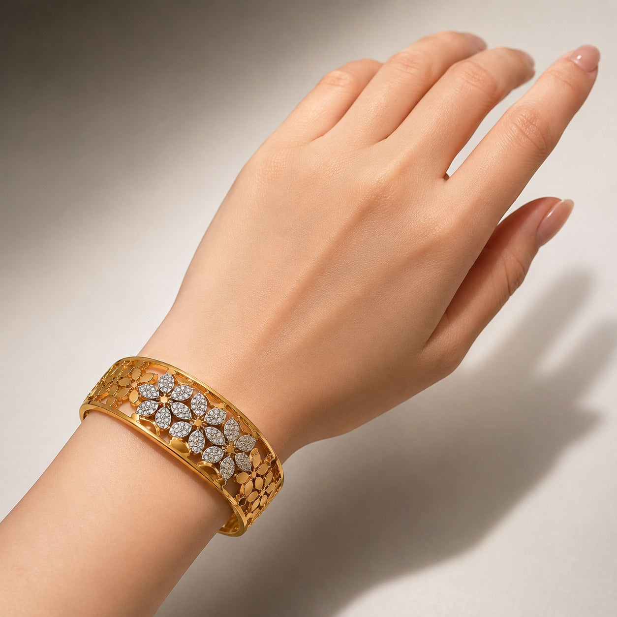 Sawera Studio Premium Stainless Steel Gold Plated Crystal Bracelet
