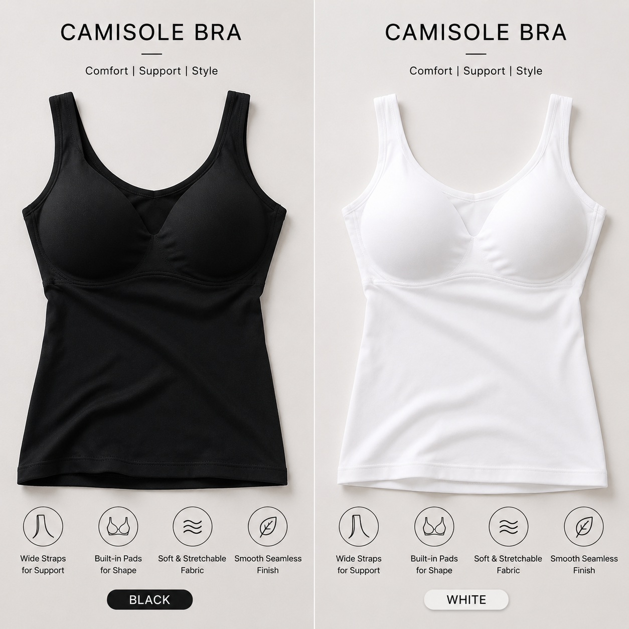 Seamless Padded Camisole Bra Top