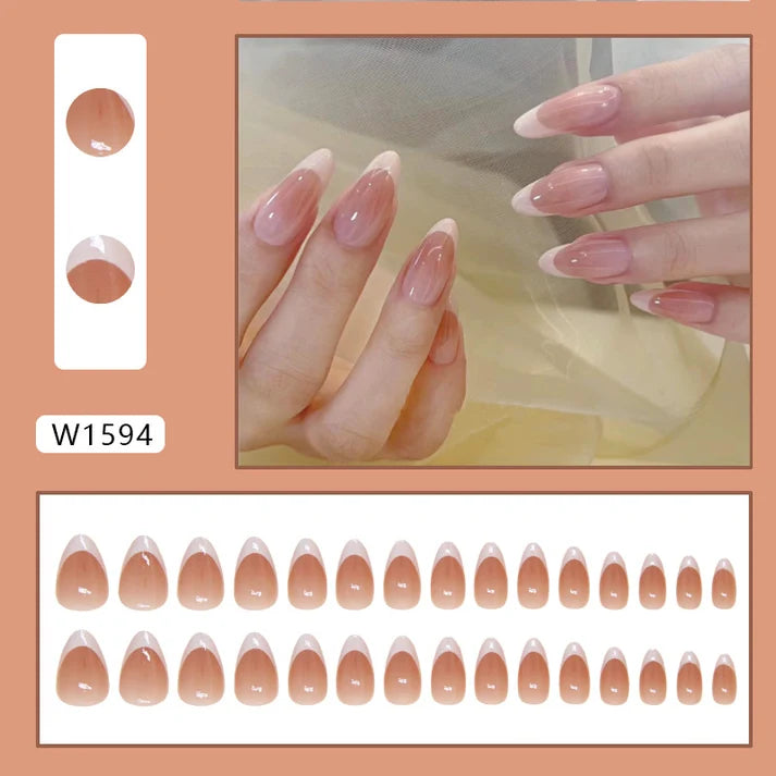 Press On Nail Set Of 24 – Reusable Fake Nails with Free 24 Pcs Sticker Sheet