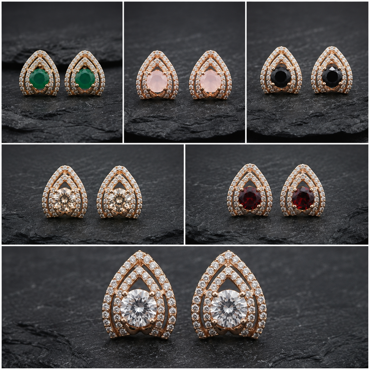 Luxury Crystal Teardrop Stud Earrings