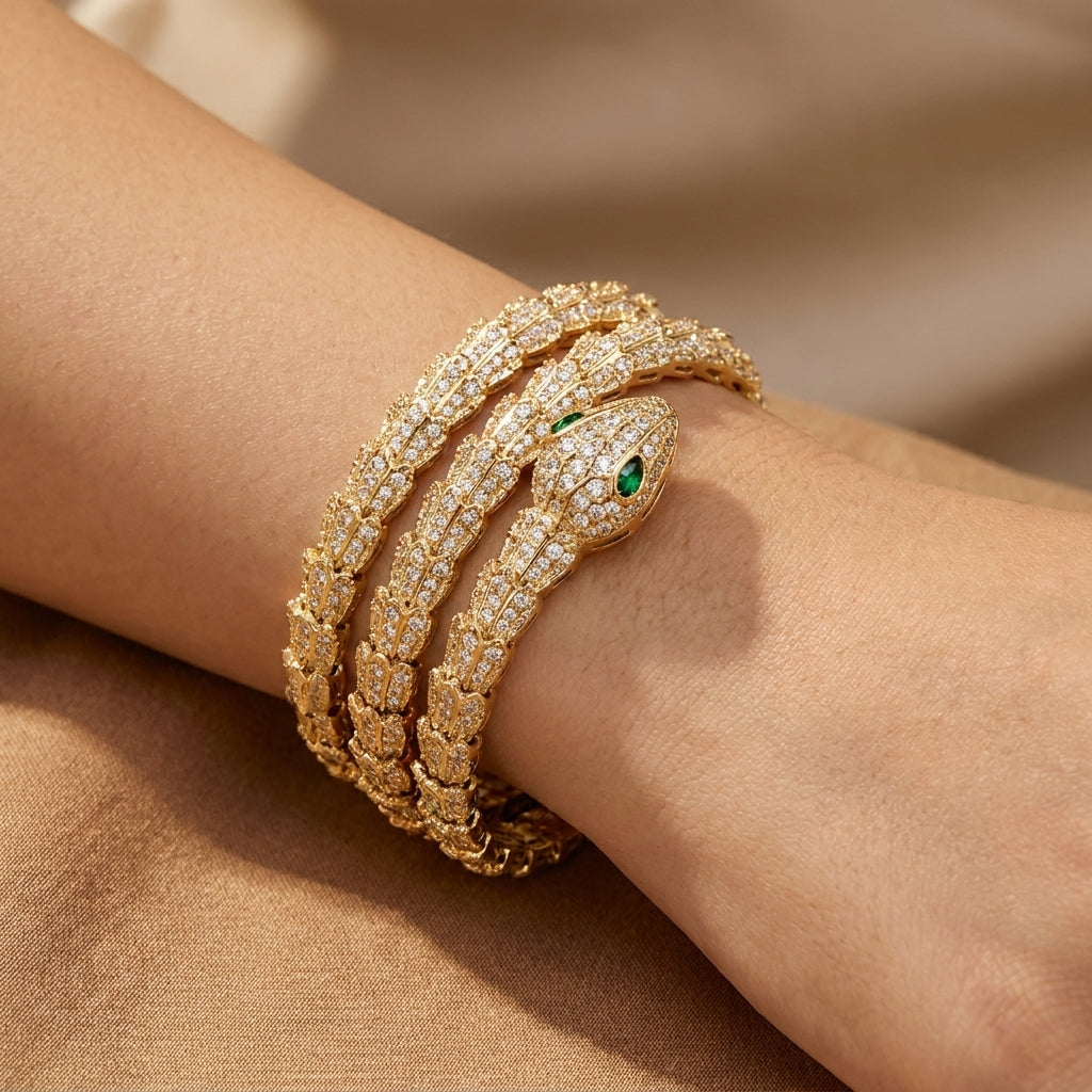 Luxury Snake Crystal Bracelet Set for Women