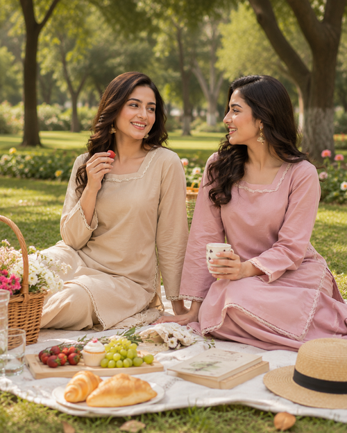 3 Piece Cotton Lawn Straight Kurta & Farshi Trouser