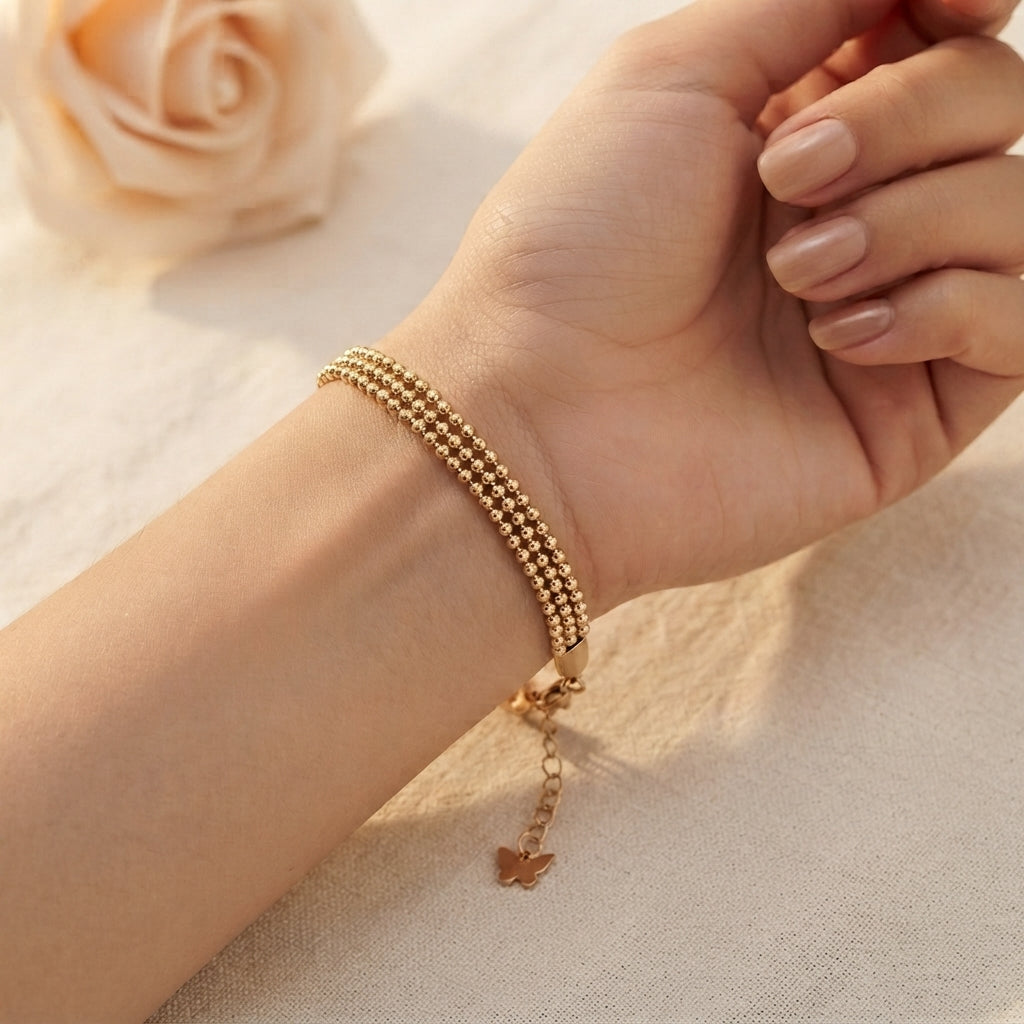 Sawera Studio Stainless Steel Gold Mesh Chain Bracelet