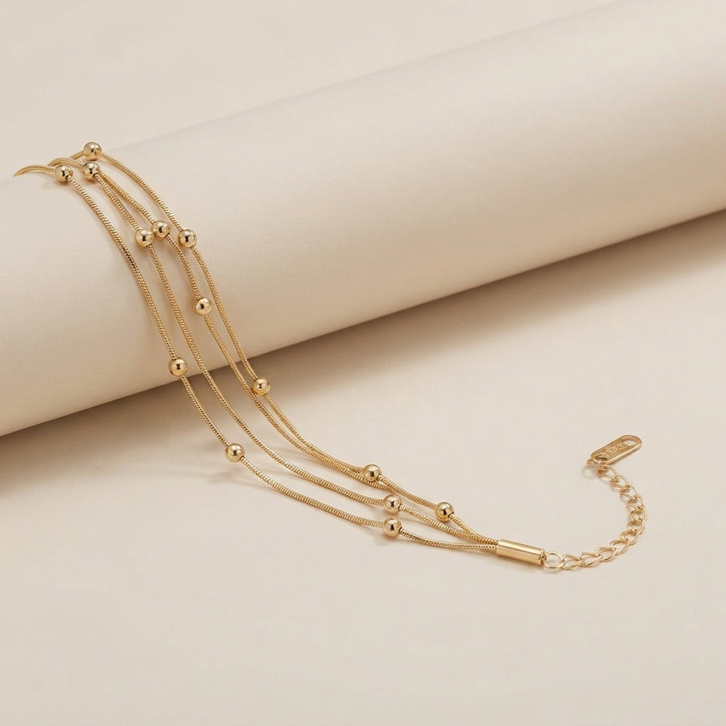 Sawera Studio Stainless Steel Multi Layer Snake Chain Bracelet