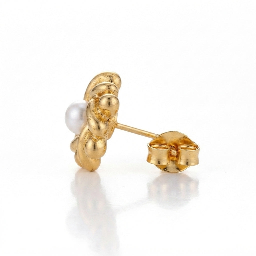 Sawera Studio Pearl Shell Stainless Steel Stud Earrings