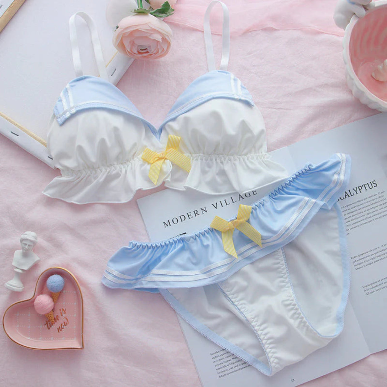 Moon Style Cute Bra and Pantie Set Bralette Lingerie