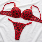 Kiss Print Bra & Panty Lingerie Set