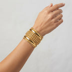 Sawera Studio Leaf Design Open Cuff Bracelet