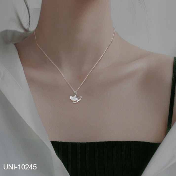 Almond Leaf Silver - Necklace