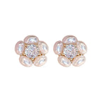 Pearly Diamond Flower - Earring