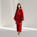 Embroidered Cotton Viscose Trouser Shirt