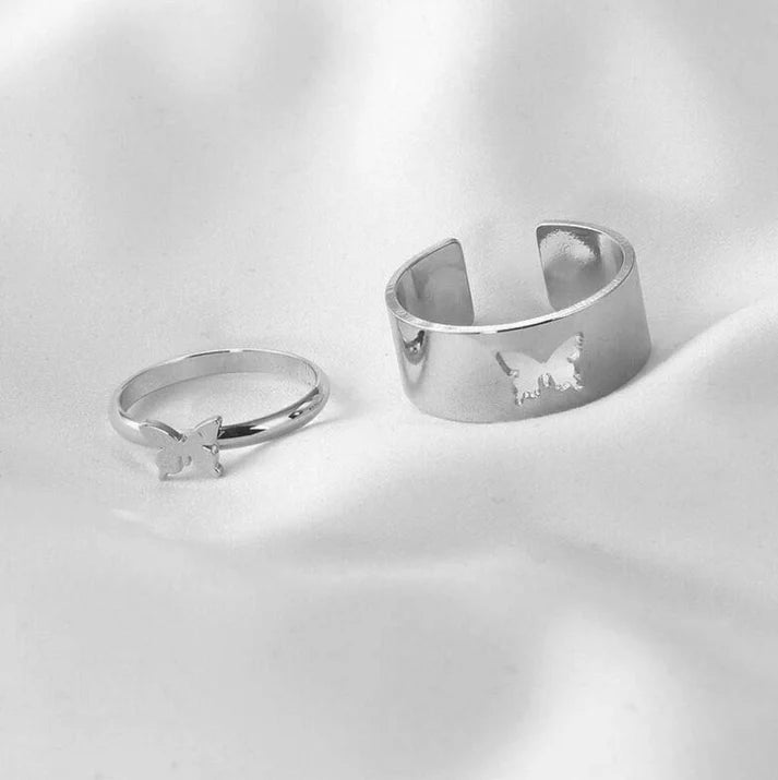 Butterfly Couple Ring set