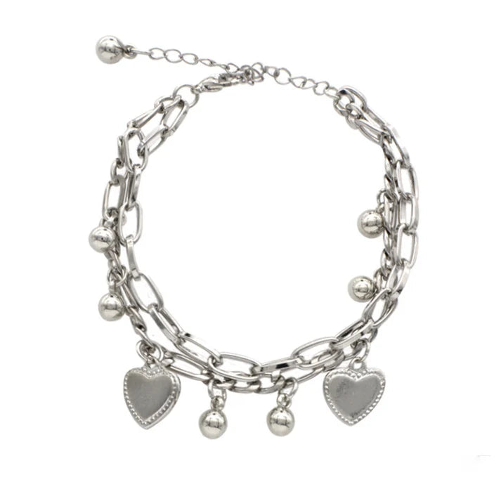 Heart Charms Silver - Bracelet