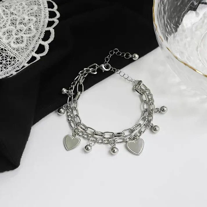 Heart Charms Silver - Bracelet