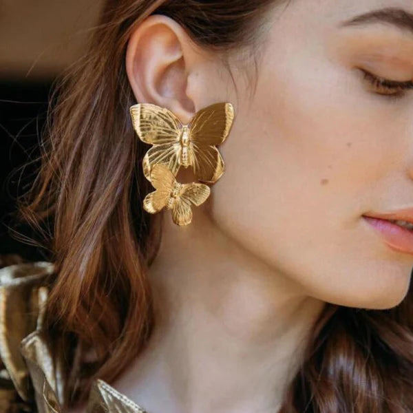 Butterfly Foiled Gold - Earring Style