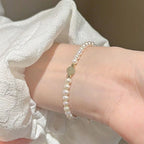 Pearl & Green Stone - Bracelet