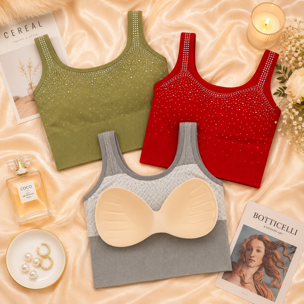 Wide Straps Stone Shimmer Tank Top