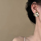 White Flower & Leaf - Earring
