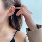 Dangling Foiled Gold & Silver Ear Cuff - Earring