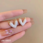 White Shiny Heart - Earring