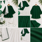 Azadi Collection | Girls Green 3 Piece Suit