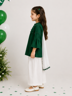 Azadi Collection | Girls Green 3 Piece Suit