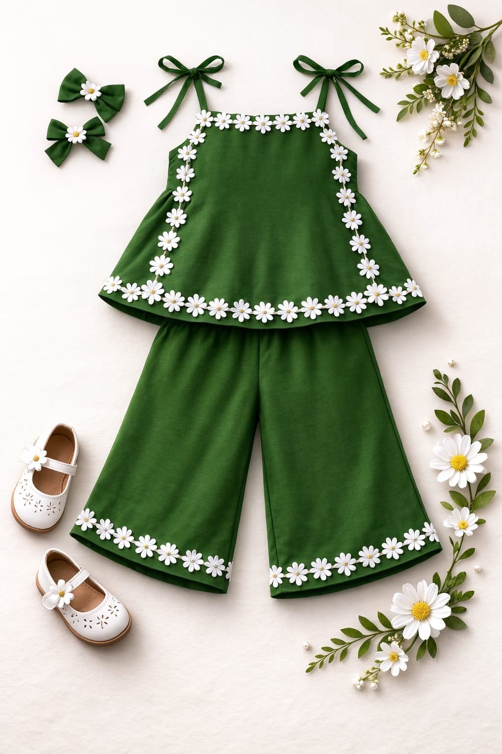 Azadi Collection | Girls Green Floral 2 Piece