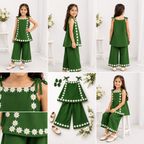 Azadi Collection | Girls Green Floral 2 Piece