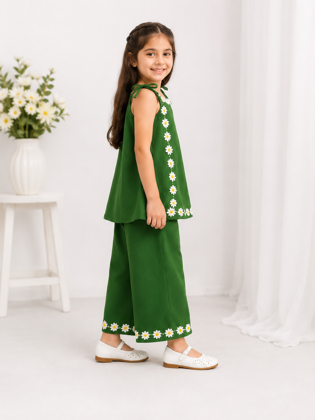 Azadi Collection | Girls Green Floral 2 Piece