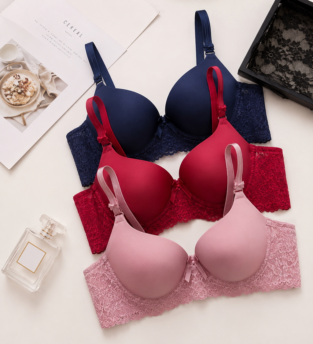 Women's Seamless Lightly Padded Lace Bra