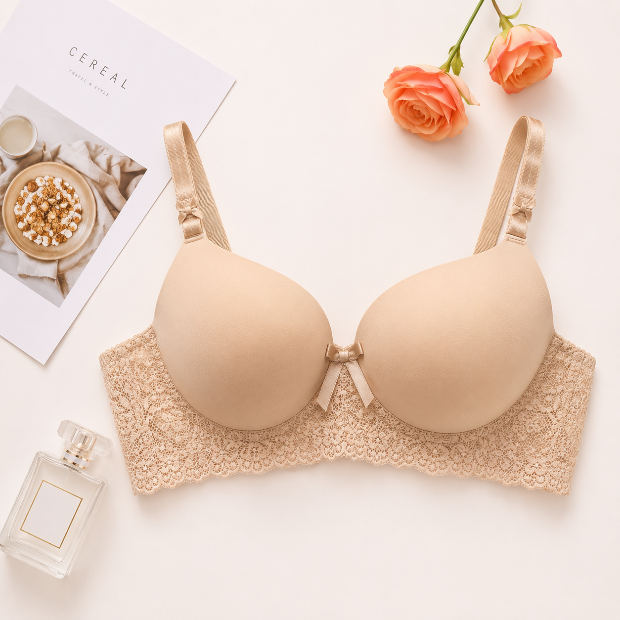 Women's Seamless Lightly Padded Lace Bra