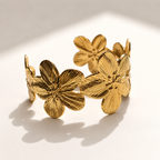 Luxury Bloom Gold Cuff Bracelet for Women – Premium Floral Statement Jewelry