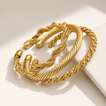 Luxury Gold Twisted Cuff Bracelet Set for Women