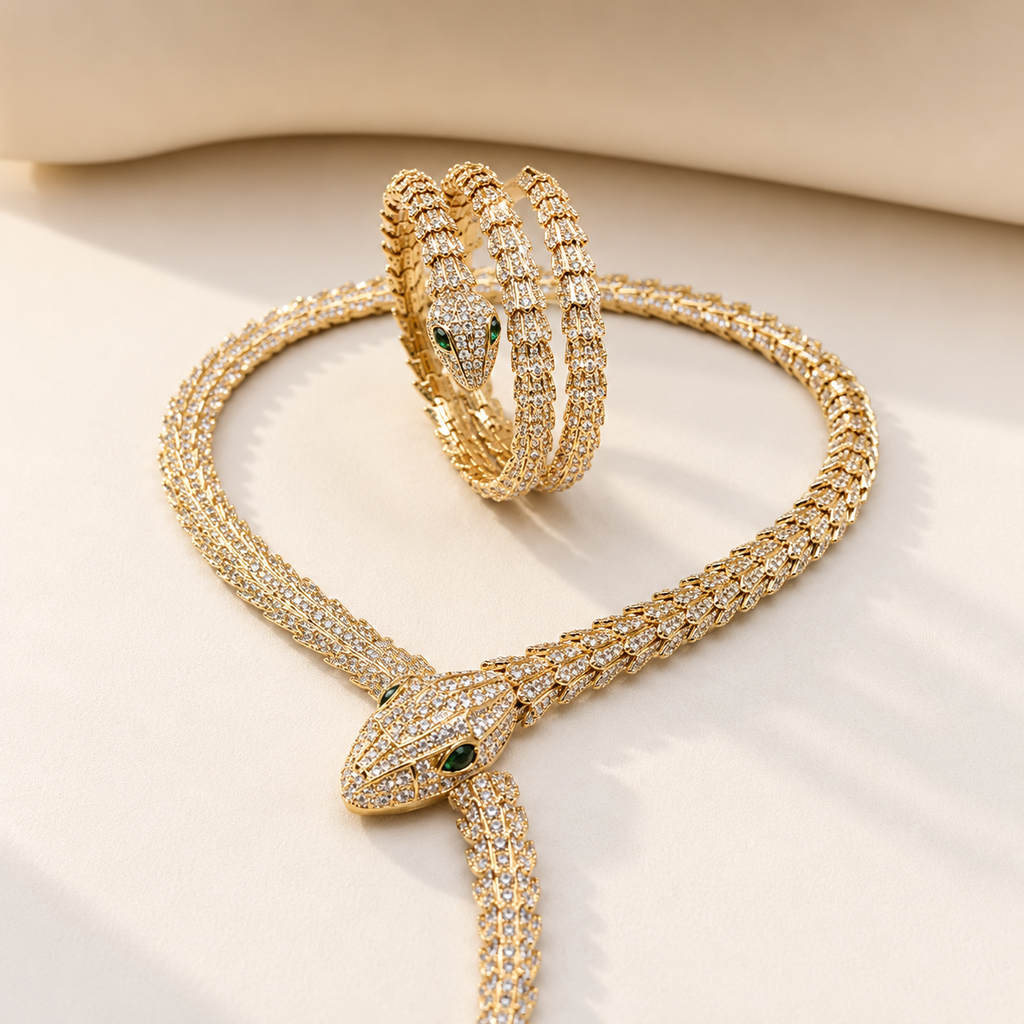 Luxury Snake Crystal Bracelet Set for Women