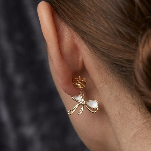 Elegant Pearl Bow Stud Earrings
