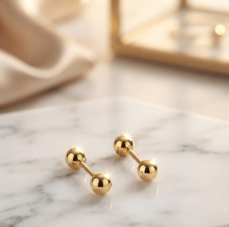 Luxury Crystal Stud Earrings and Gold Curved Cartilage for woman