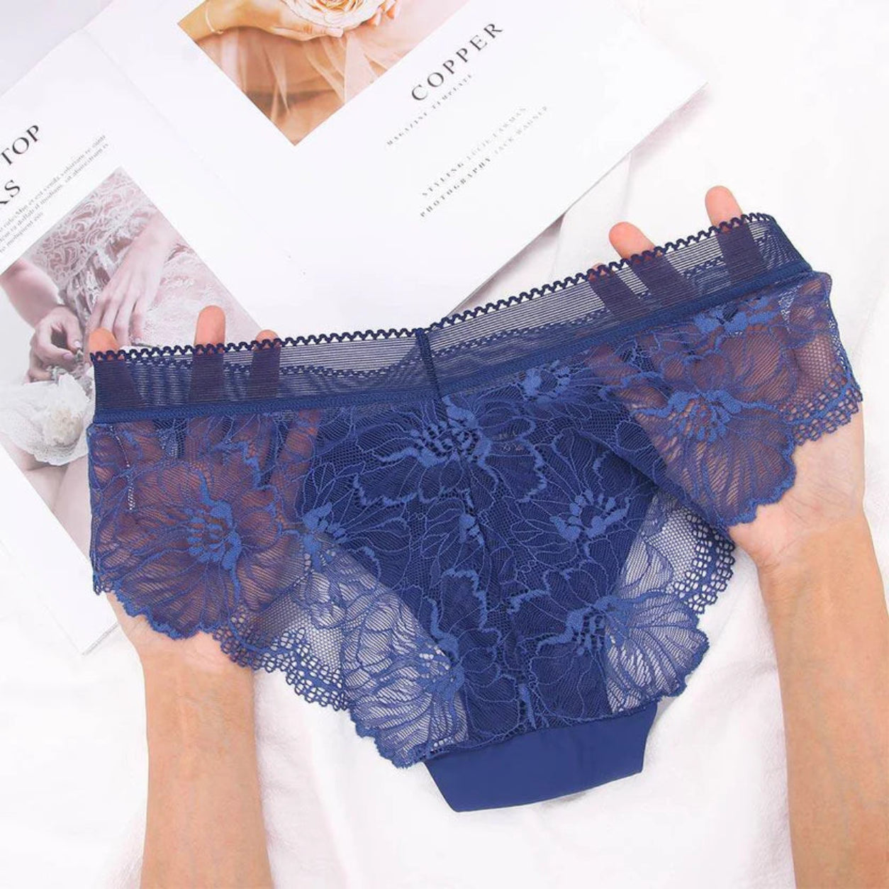 Lace Net Seamless Breathable See Through Panties