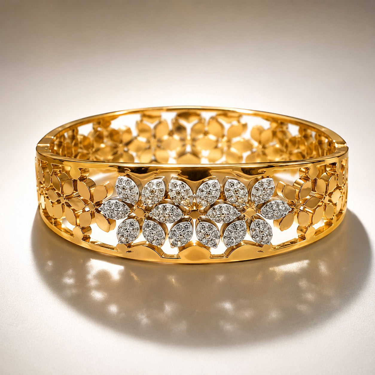 Sawera Studio Premium Stainless Steel Gold Plated Crystal Bracelet