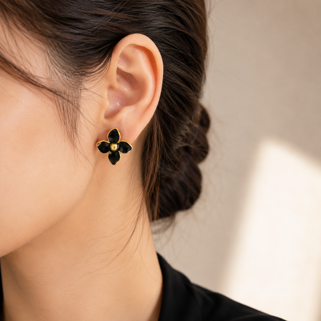 Sawera Studio Floral Stainless Steel Stud Earrings for Women