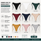 Ribbed Side Tie Bikini Panty