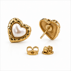 Premium Stainless Steel romantic Pearl Heart Studs earring