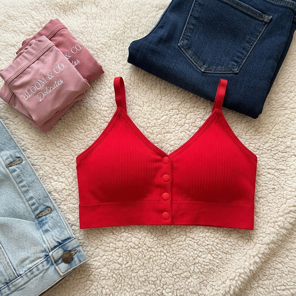 Front Button Style Comfy Bra