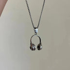Music Headphone Silver - Necklace