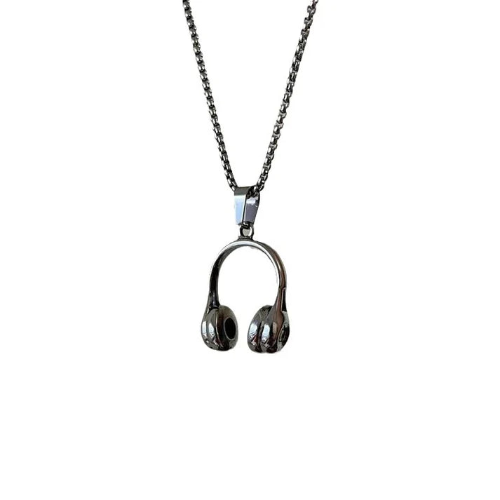 Music Headphone Silver - Necklace