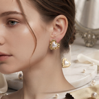 Premium Stainless Steel romantic Pearl Heart Studs earring
