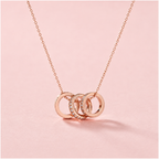 China Gold Triple Circle Pendant Necklace