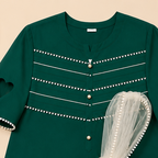 Girls Green 3 Piece Heart Sleeve Dress Set